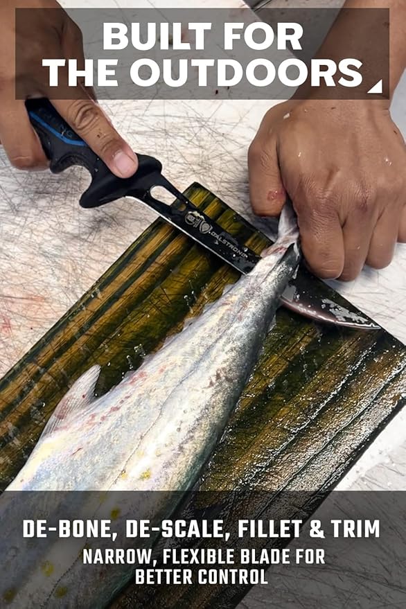Dalstrong Fillet Knife-Night Shark Series 7”-High Carbon Steel-Titanium Coated Blade-Sharp Kitchen Knife & Outdoors-Polypropylene Handle-w/Sheath-NSF Certified