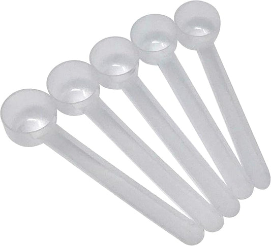 2 Teaspoon (2/3 Tablespoon | 10 mL) Long Handle Rounded Scoop for Measuring Coffee, Pet Food, Grains, Protein, Spices and Other Dry Goods (Pack of 5)