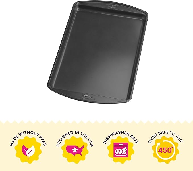 Wilton Gold Premium Non-Stick Warp-Resistant Bakeware, Made without PFAs, Medium Cookie Sheet, 15.25 x 10.25 in, Packaging May Vary
