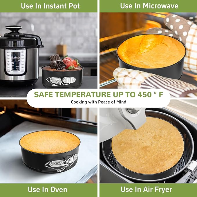 ZeroPone 4 Inch Mini Springform Pan, Non-stick Cheesecake Pan, Spring Form Pans for Baking, Springform Pans with Removable Bottom, Round Cake Pans, Small Cake Mold for Mini Cheesecake Pizza