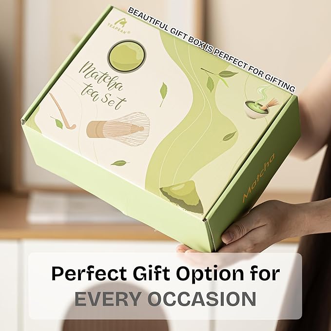 7 PCS Matcha Whisk Kit with Bowl & Scoop, Bamboo Whisk and Sifter, Traditional Japanese Tea Set for Matcha Lovers – Complete Matcha Gift Kit (White)