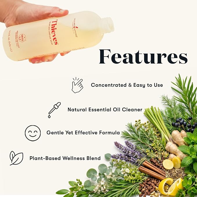 Young Living Thieves Fruit & Veggie Soak, 14.4 fl oz | Natural Home Care Cleanser | Gently Cleansing | Plant-Based | Infused with Water, Decyl Glucoside, Citric Acid, & Sodium Citrate