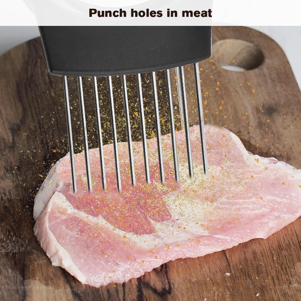 Stainless Steel Onion Slice Holder, 2025 New Tomato Cutter, Multi-Purpose Vegetable Slicer for Kitchen, Durable Food Chopper Kitchen Chopper Slicing Assistant Tool (A-2Pcs)