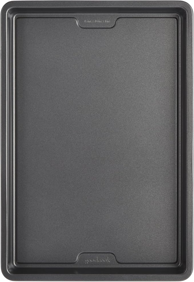 GoodCook PRO Medium Baking Sheet Pan Nonstick Warp & Scratch-Resistant Dishwasher-Safe Carbon Steel Construction for Even Baking Oven Safe to 480°F, 10 x 15-Inch, Gray