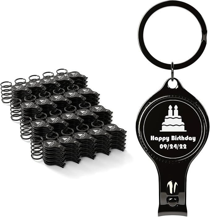100pcs Personalized 4 in 1 Multi Function Bottle Opener, Nail Clipper, Wedding Favors Brewery, Private Customized, Black, Multitool Gifts for Men