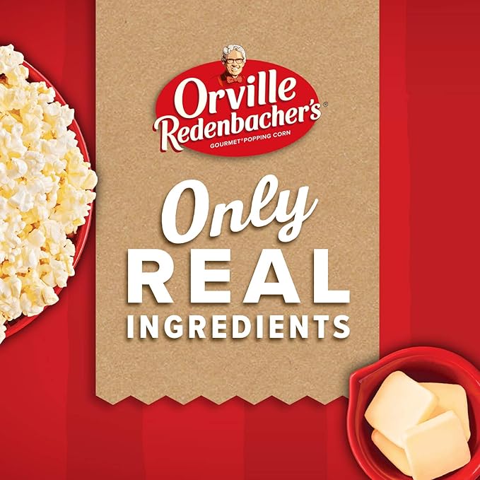 Orville Redenbacher’s Microwave Popcorn, Butter Flavor, 3g Fiber Per Serving, 3.29 oz., 36-Count (Pack of 2)