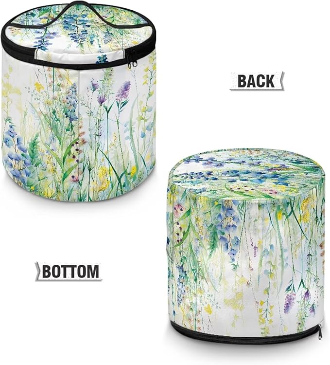 Iris Flower Pressure Cooker Storage Bag Air Fryer Carry Bag Whiite Flower Air Fryer Rice Cooker Slow Cooker Insulated Carrier Bag Zipper Closure Kitchen Small Appliance Dust Covers