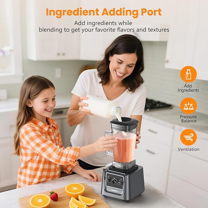 Blenders for Kitchen, 2000W Blender for Smoothies 35000 RPM Professional Grade High-Speed Smoothie Blender with 68 oz Pitcher & 27 oz To-Go Cup for Shakes, Ice Crushing, and Frozen Fruit