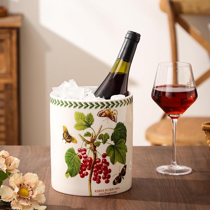 7" Flower Utensil Holder, Large Kitchen Utensil Holder Organizer , White Stable Utensil Crock Spatula Holder for Kitchen Counter Countertop Farmhouse Cooking Tools Holder(Ribes rubrum)
