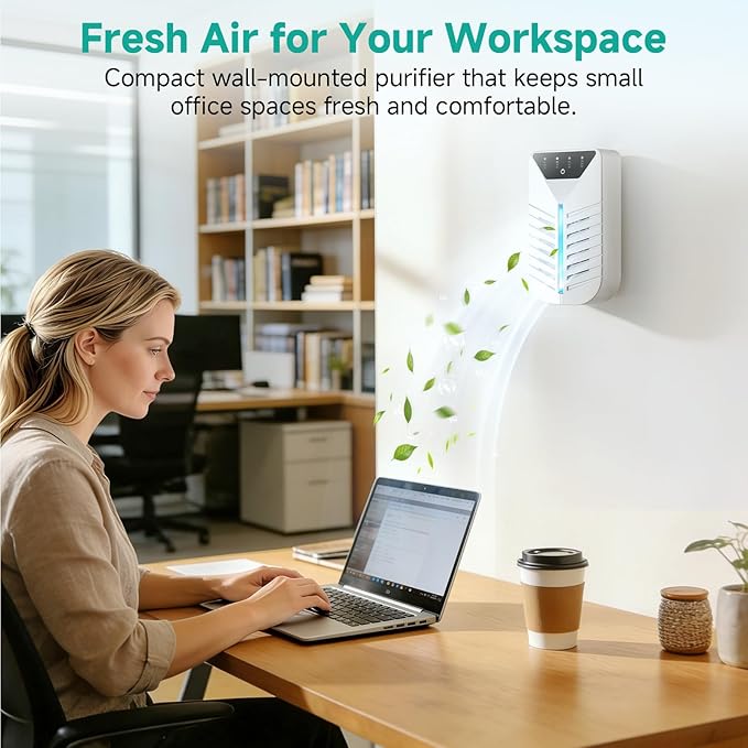 Air Ionizers for Home with Activated Charcoal, Cat Litter Deodorizer, HEPA Plug In Negative Ion Generator for Small Spaces, Bathroom, Office & Kitchen, Pet Odor Eliminator for Smoke, Dust