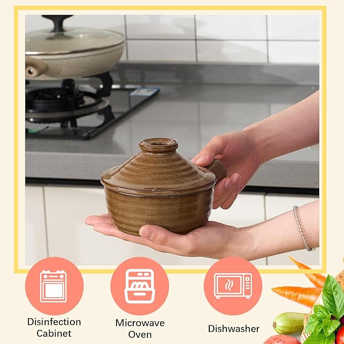 Maxdot 4 Pack Egg Cooker Egg Microwave Cooker with Lid and Hollow Hand Ceramic Microwave Poacher for Household Use and Food Preparation