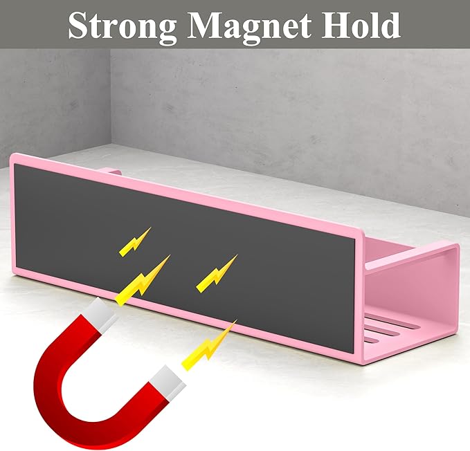 Magnetic Water Bottle Holder for Refrigerator, Cup Holder Organizer for Stanley and Tumbler for Kitchen, 4 Pack, Pink