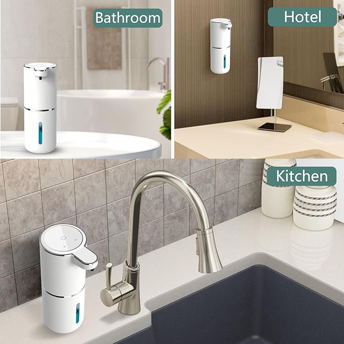 Automatic Liquid Soap Dispenser,Touchless Hand Soap Dispenser 13.5oz/400ml USB Rechargeabled Dispenser Electric,Wall Mounted 4 Levels Adjustable Soap Dispenser Pump for Bathroom Kitchen Dish Soap