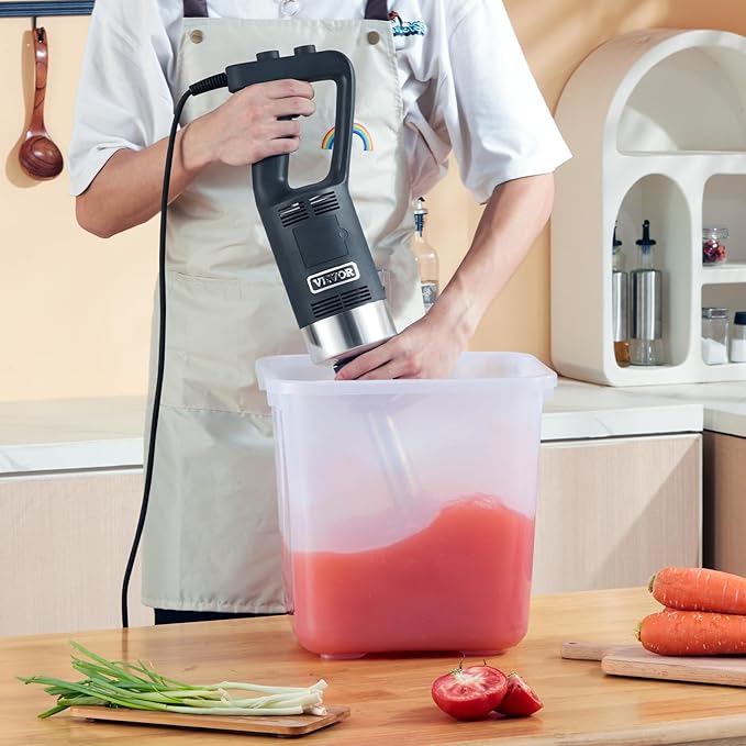 VEVOR Commercial Immersion Blender, 750W 12" Heavy Duty Hand Mixer, Variable Speed Kitchen Stick Mixer with 304 Stainless Steel Blade, Multi-Purpose Blender for Soup, Smoothie, Puree, Baby Food