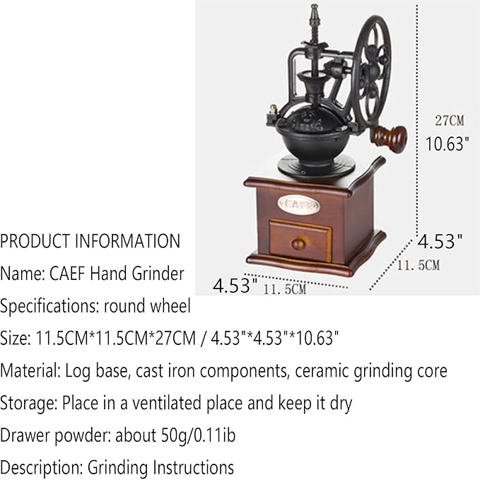 Manual Vintage Style Hand Coffee Grinder, manual coffee grinder with handle,Roller Mill