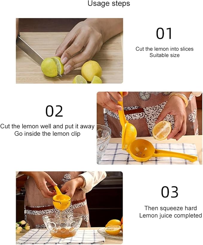 Home Manual Lemon Squeezer Aluminum Alloy Hand Pressed Citrus Orange Juicer Portable Kitchen Tool for Lime Lemon Home Use Yellow 1-5PCS(4pcs)