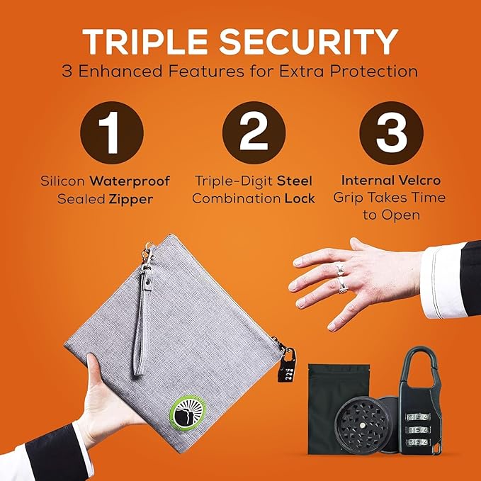 Enjoy Native Smell Proof Bag with Lock 11" x 9", Smell Proof Container, Dog Tested Odor resistant Bags, Best Zipper odor sealing pouch for Herbs, Coffee & Travel Medicine, Scent resistent Containers