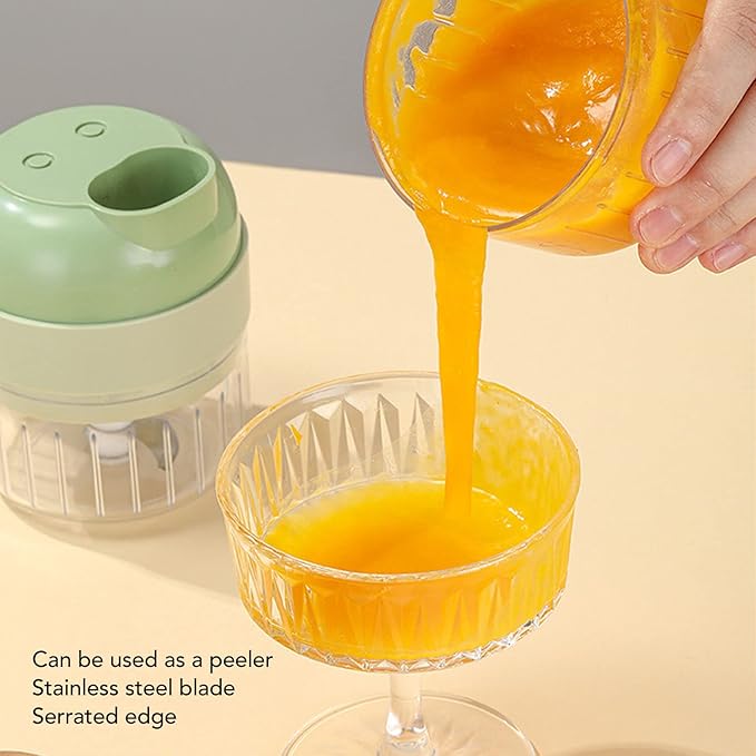 Electric Vegetable Chopper, Portable Garlic Chopper, Handheld USB Charging Food Processor, Open Feeding Port Electric Cutter Grater with Stainless Steel Blade, Convenient and Compact