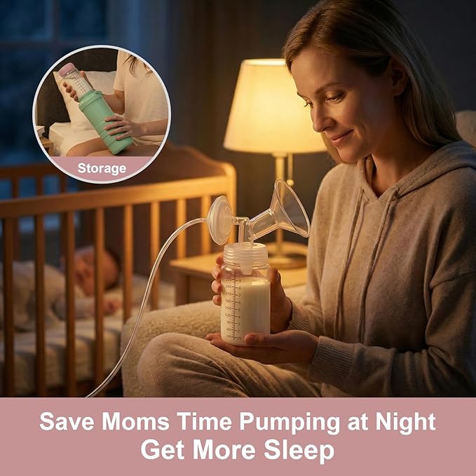 Breastmilk Storage Bottle Compatible with Spectra S1/S2/SG/9Plus /Motif Luna Flange, 9.5oz Wide-Neck Spectra Bottles for Pumping, Baby Bottle Storage with Lid Fit Momcozy Breast Milk Cooler 22oz, Pink