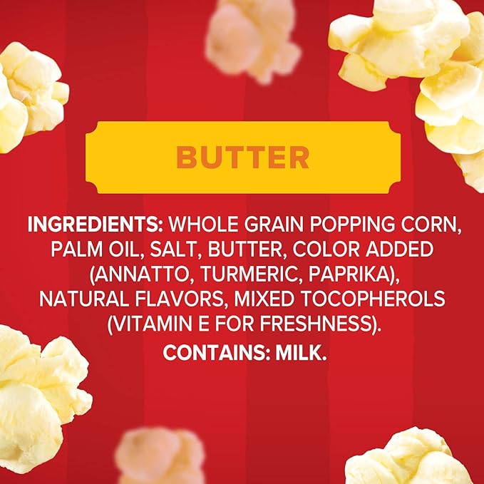 Orville Redenbacher’s Microwave Popcorn, Butter Flavor, 3g Fiber Per Serving, 3.29 oz., 3-Count (12 Boxes)