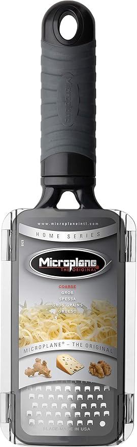 Microplane Home Series Multipurpose Coarse Grater - Easy to Use, Perfect for Everyday Cooking (Black)