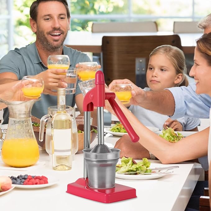 Cast Iron Juicer Hand Press, Manual Juicer Stainless Steel Lemon Squeezer Home Decor, Heavy Duty Countertop Lime Citrus Crush Machine for Fresh Lemonade Orange Juice, Easy to Clean