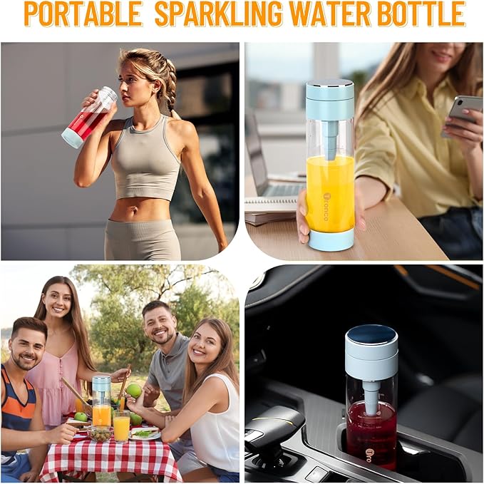 Tronco Reusable Carbonating Bottle – BPA-Free PET Plastic Sparkling Water Bottle, Compatible with Portable Soda Makers, Perfect for Travel, Sports & Home