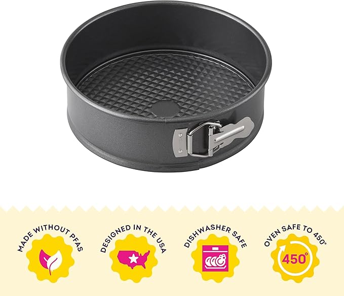 Wilton Platinum Non-Stick Spring Form Pan - Baking Pan for Cheesecakes, Deep Dish Pizzas & Bread Puddings - Scratch Resistant, Even Heat Distribution & Made Without PFAS - 9 x 2.7 Inch