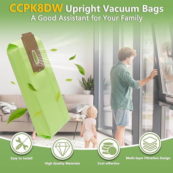 16 Pack Vacuum Bags Replacement for Oreck Type CC, Fit for All Oreck XL Upright Vacuum Cleaner, Replaces Part # CCPK8DW