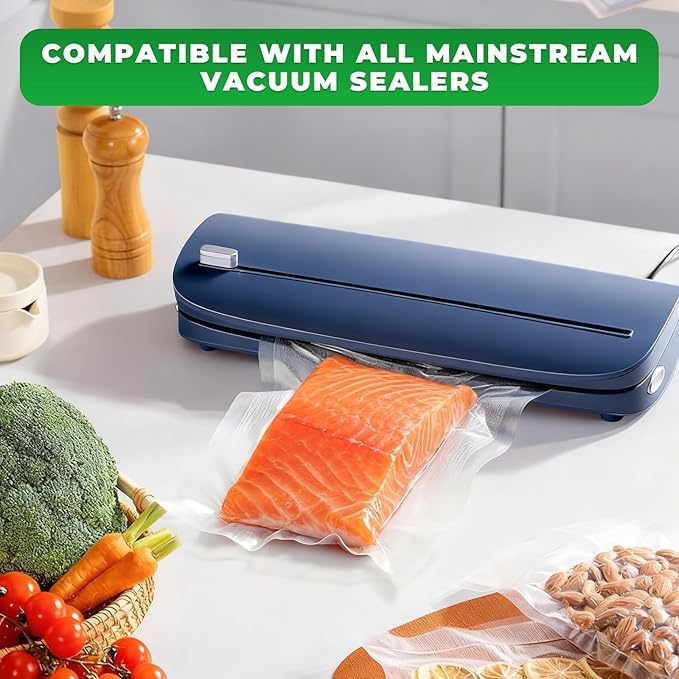 Vacuum Sealer Bags,38 PCS 7.8"×11.8" Textured Vacuum Sealing Bags,Commercial Grade, BPA Free, Heavy Duty,Great for Food Storage Meal Prep or Sous Vide Cooking