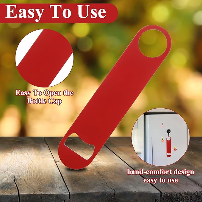 QTLCOHD 24 Pack Flat Bottle Opener 7 Inch Stainless Steel Bottle Openers Bulk Colorful Beer Bottle Opener Bartender for Kitchen Bar or Restaurant