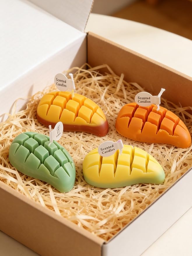 Mango Silicone Mold – 2 Pieces Mangos Slice Silicone Fruit Mold for Chocolate, Candy, Fondant, Candle, Soap, Resin & Cake Decor, 3D DIY Baking Tool for Parties & Gifts (Mango)