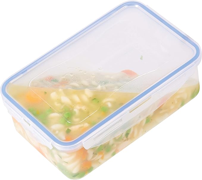 LOCK & LOCK Easy Essentials Food Storage lids/Airtight containers, BPA Free, 14 Piece - Tall Rectangle, Clear