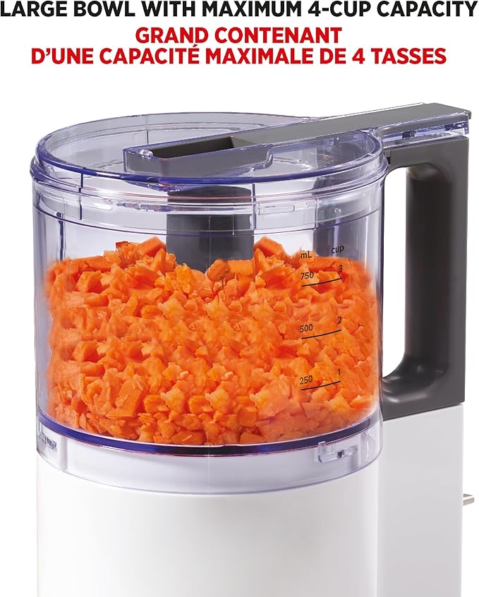Starfrit Electric Oscillating Food Processor - 4 Cups - Measuring Spoon - High, Low & Pulse Modes - 300W