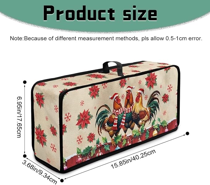 Christmas Toaster Cover 2 Slice Chicken Pattern Cover for 2 Slice Slim Toaster Water-Resistant Dust Covers for Kitchen Appliances, Machine Washable