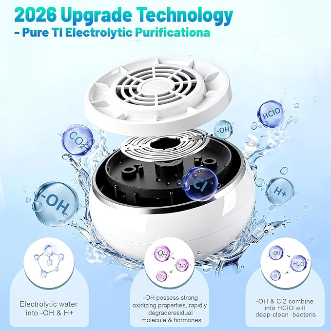 Fruit and Vegetable Washing Machine, Upgrade Wireless Fruit Cleaner Device, Titanium Electrolysis Fruit and Veggie Cleaning Machine, Waterproof Food Purifier for Fruits, Vegetables, Meat and Tableware