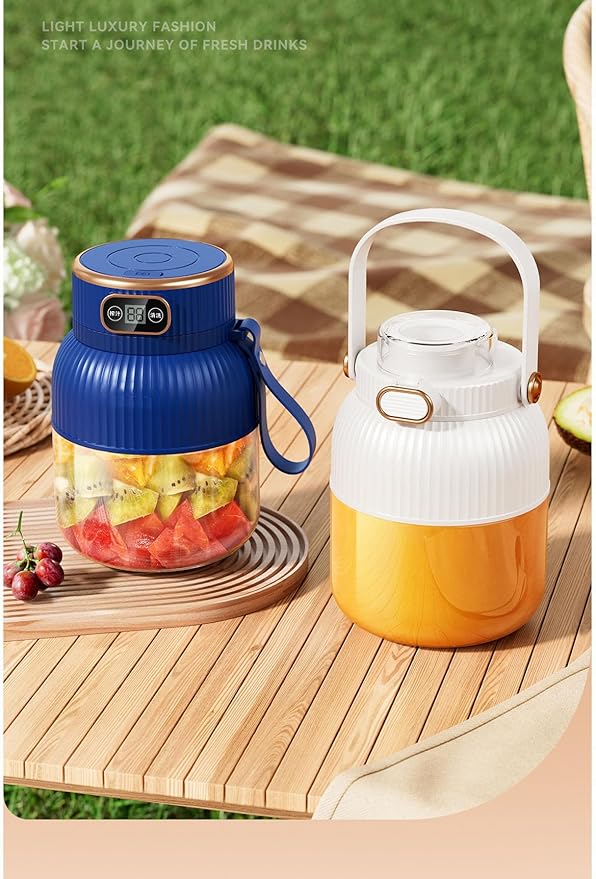 Portable Blender,Portable Blender for Shakes and Smoothies, Personal Size High Speed Blender,21oz USB C Rechargeable Blender for Travel/Picnic/Office/Gym/Sport (WHITE WITH CUP LID)