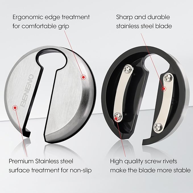 Beneno Wine Opener with Stainless Steel Wine Foil Cutter - Bottle Top Seal Cutter, Zinc Alloy Premium Wing Corkscrew with Multifunctional Bottles Opener, Upgrade