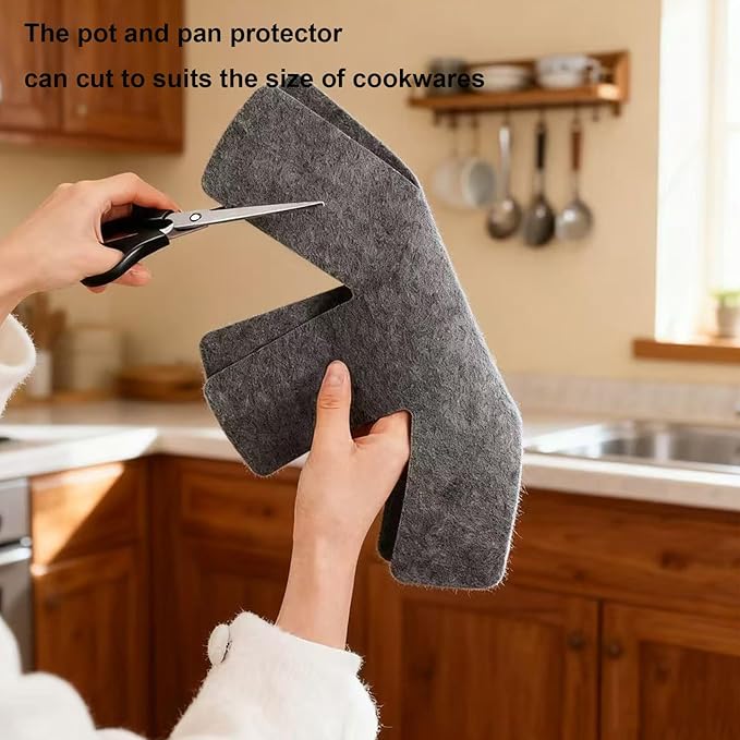 Pot and Pan Protectors 12 Pack 3 Different Sizes Pot Separator for Stacking Cookware Protectors Pan and Pot Dividers Pads Protect Glass Ceramic Dish Plates from Slipping Scratching Marring