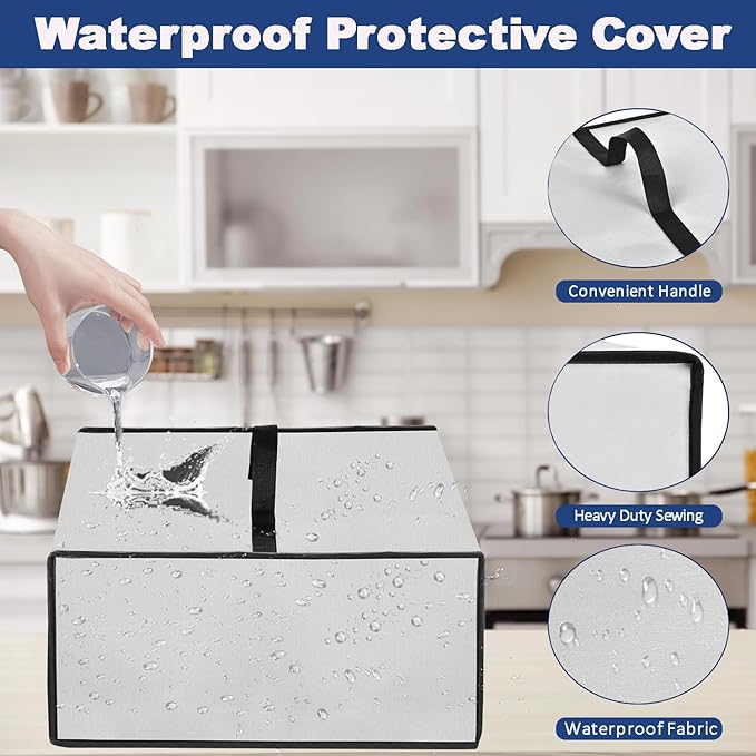 Cover for Bella 2 Slice Slim Toaster, Waterproof Heat-Resistant Dust-proof Toaster Case Heavy Duty Thickened Fabric Toaster Cover with Handle (Only Toaster Lid-Silver)