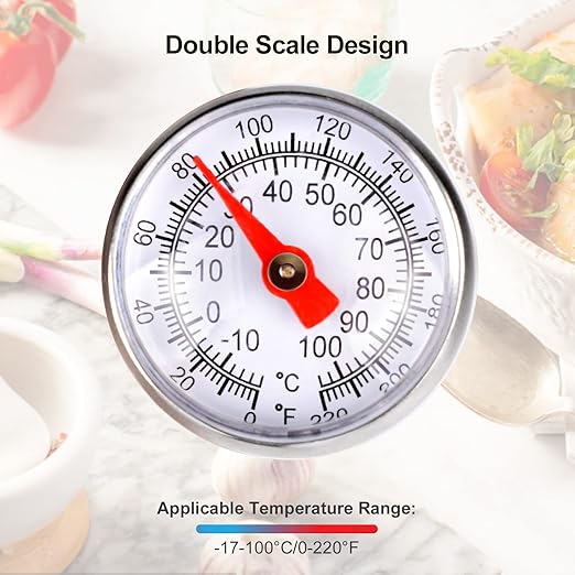2 PCS Meat Thermometer for Grilling, Food Thermometer for Cooking, Milk, Meat Thermometers for Grilling Cooking, Kitchen Instant Read Thermometer, Pocket Thermometers Food Temperature Probe