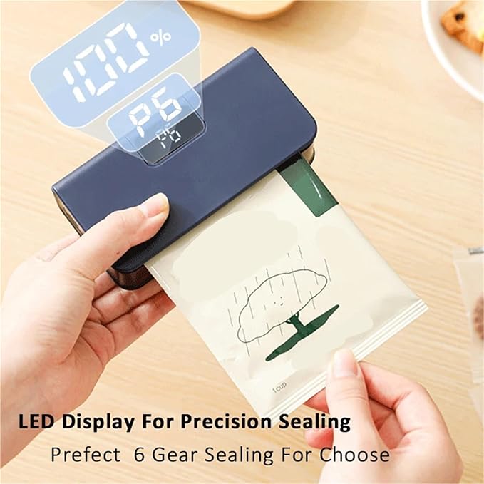 Vacuum Sealer Machine, Mini Heat Sealer Plastic Bag Sealing Machine Rechargable Storage Package Handheld Clip Food,Food Sealer(White)