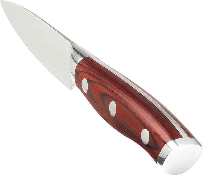 Ergo Chef Crimson Series Paring Knife 3.5-Inch - Forged High Carbon X50CrMoV15 German Stainless Steel with G10 Handles