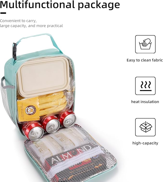 Lovoeo Lunch box Lunch bag for men women Insulated Lunchbox Lunch bags for Work Picnic Travel (baby blue)