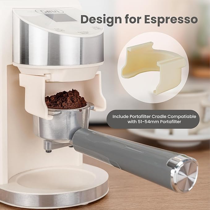 Gevi Coffee Grinder Electric,Coffee Bean Grinder with 35 Grind Settings for Espresso,Drip,French Press,Burr Coffee Grinder for Home Use,Anti-static Design,Beige