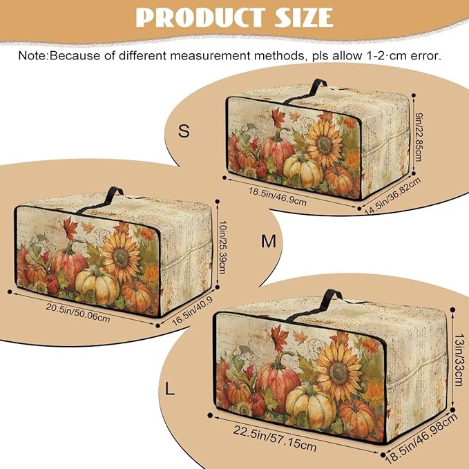 Toaster Oven Dust Cover Small Kitchen Appliance Cover for Countertop Convection Ovens,Small Appliances, S, 14.5 x 18.5 x 9 Inches, Retro Pumpkin Sunflower