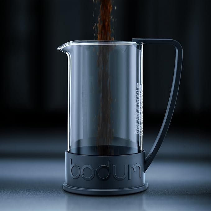 Bodum 34oz Brazil French Press Coffee Maker, High-Heat Borosilicate Glass, Red - Made in Portugal