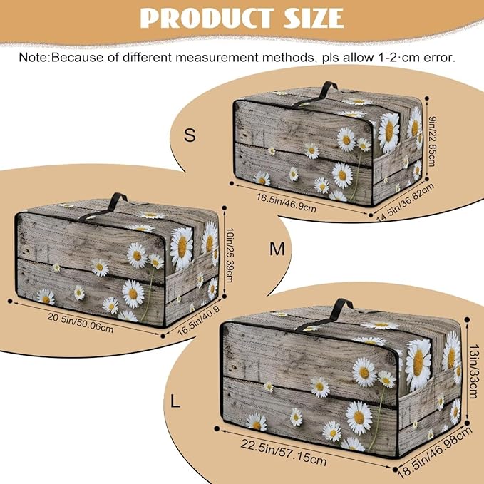 Toaster Oven Cover Washable Small Kitchen Appliance Dust Cover with Pockets, for Air Fryer Toaster Ovens, Microwaves, S, 14.5 x 18.5 x 9 Inches, Daisy Wood Grain