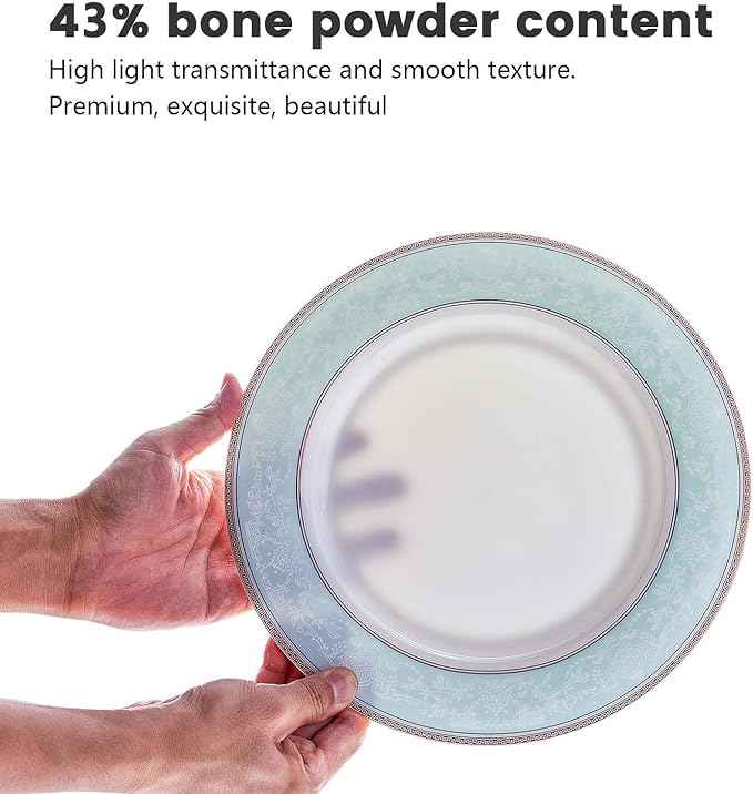 Fine Bone China Dinnerware Set,16 Pcs Classic Relief Pattern Gilt Edged High Grade Porcelain Tableware Sets For 4 People with Gift Box Packaging