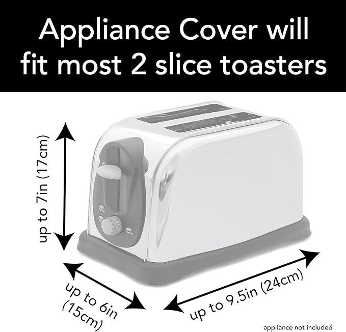 RITZ Premium Universal Two Slice Toaster Cover, 11.25" x 5.75" x 7", Polyester and Cotton Quilted, Fingerprint Protector, Super Soft Appliance & Dust Cover, Appliance NOT Included, Paprika